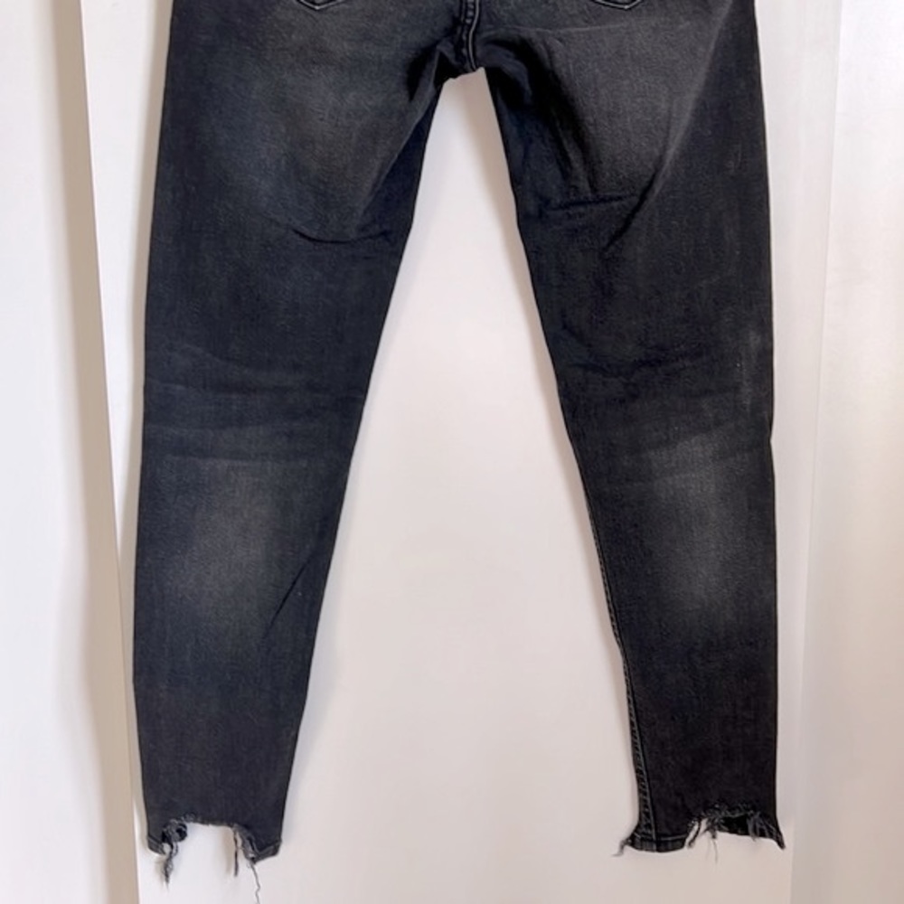 Zara Basic Z1975 Dark Gray Skinny Distressed Bike… - image 8